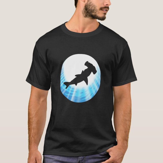 Hammerhead Shark Blue Animal Person T-Shirt (Vorderseite)
