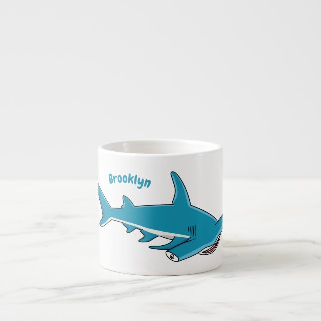 Hammerhead shark cartoon illustration espressotasse (Vorderseite)