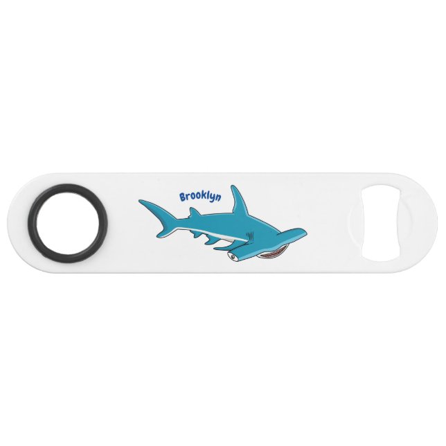 Hammerhead shark cartoon illustration speed flaschenöffner (Vorderseite (Horizontal))