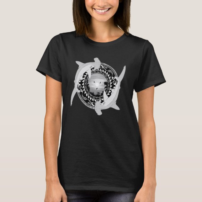 Hammerhead Shark Dive Hawaiian Style T-Shirt (Vorderseite)