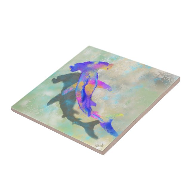 Hammerhead Shark Keramik Tile Painting Fliese (Seite)