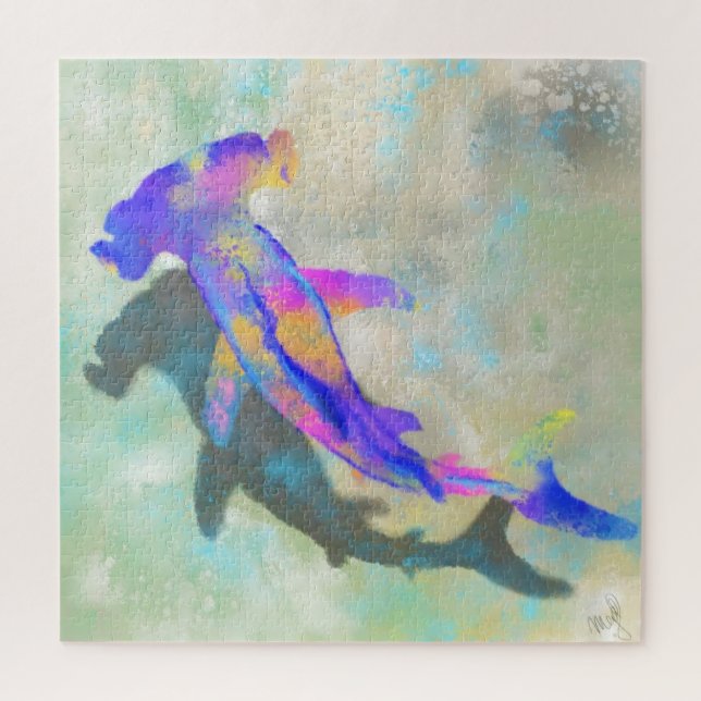 Hammerhead Shark - Migne Wasserfarben Puzzle (Vertikal)