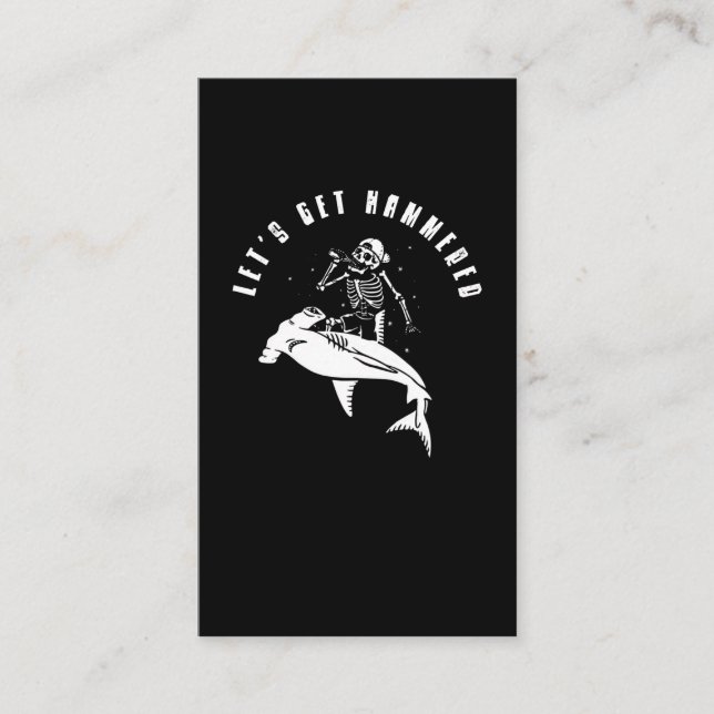 Hammerhead Shark Party Funny Beer Drink Spaß Visitenkarte (Vorderseite)