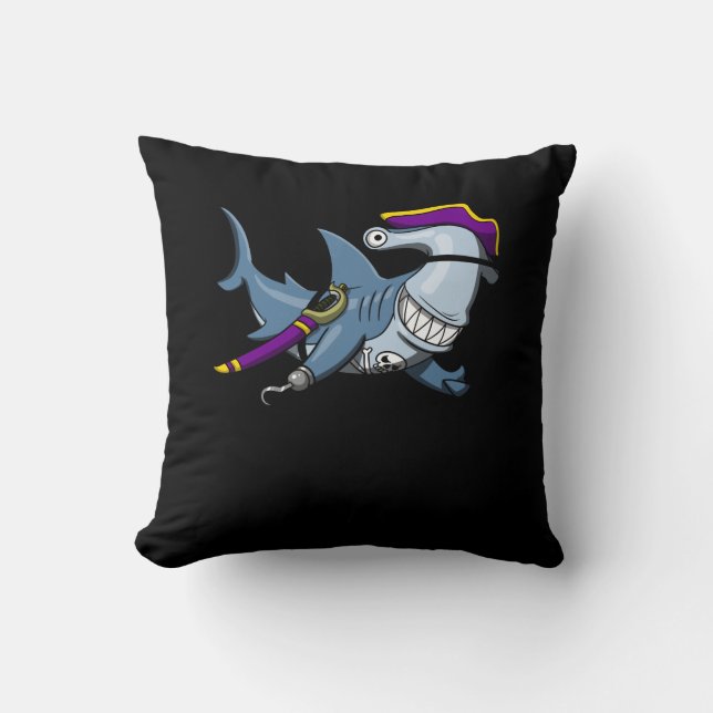 Hammerhead Shark Pirate Ocean Kissen (Vorderseite)