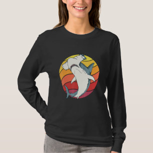 Hammerhead Shark Retro Sunset Shark Art Hammerhead T-Shirt