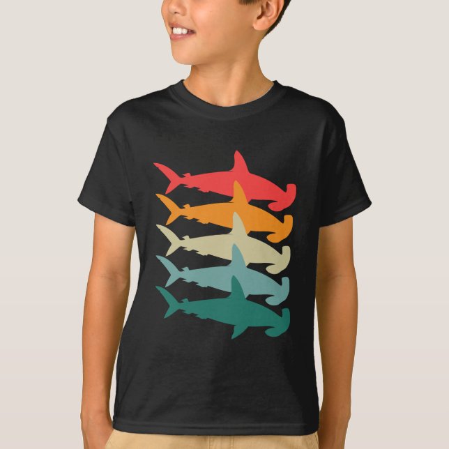 Hammerhead Shark Retro T-Shirt (Vorderseite)