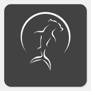 Hammerhead Shark Symbol Quadratischer Aufkleber