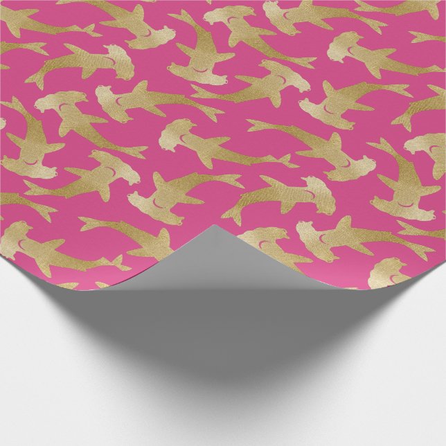 Hammerhead Shark Wrapping Paper Geschenkpapier (Ecke)