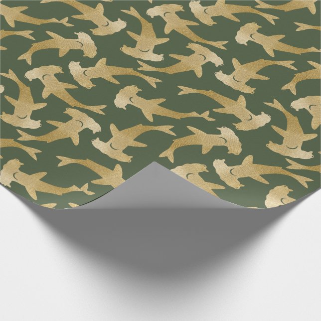 Hammerhead Shark Wrapping Paper Geschenkpapier (Ecke)