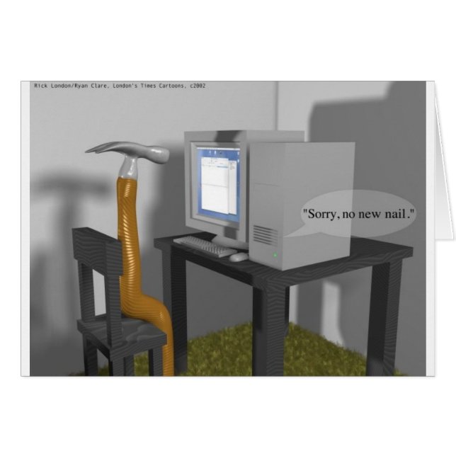 Hammering auf dem PC Funny Gifts & T-Shirts (Vorderseite (Horizontal))