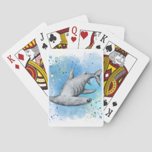 Hammerkopfhai im Ozean auf Karten spielen Spielkarten