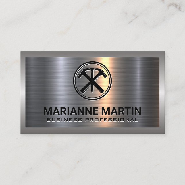 Hammers und Nail | Konstruktion | industriell Visitenkarte (Vorderseite)