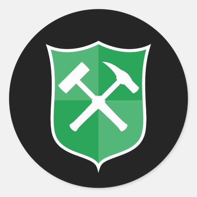 Hammerschild Runder Aufkleber (Vorderseite)