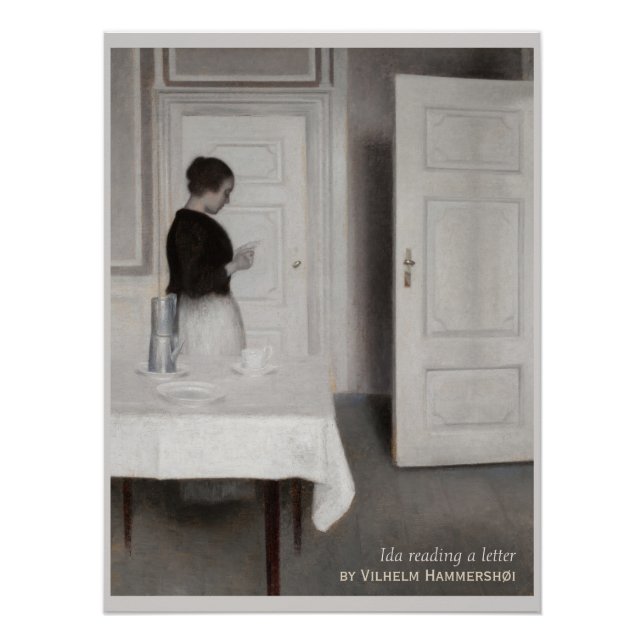 Hammershøi IDA, das einen Brief CC0695 liest Poster (Vorderseite)