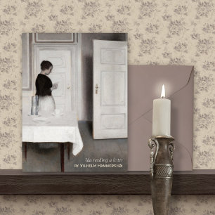 Hammershøi Ida reading a letter CC0698 Postcard Postkarte