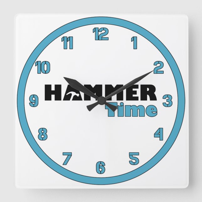 Hammerzeit Quadratische Wanduhr (Vorderseite)