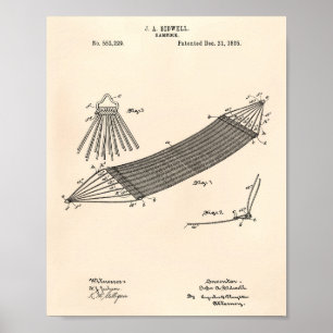 Hammock 1895 Patent Art Old Peper Poster