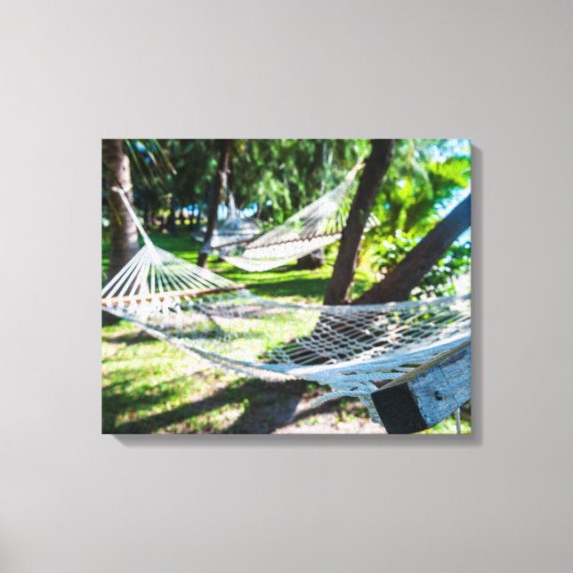 Hammock am Strand, Fidschi Leinwanddruck (Vorderseite)
