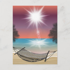 Hammock am Strand Sunny Sky Zen Postkarte