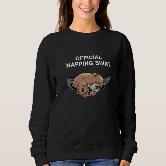 Hammock Sleeping Hund Bulldog Nickerchen Sweatshirt (Vorderseite)