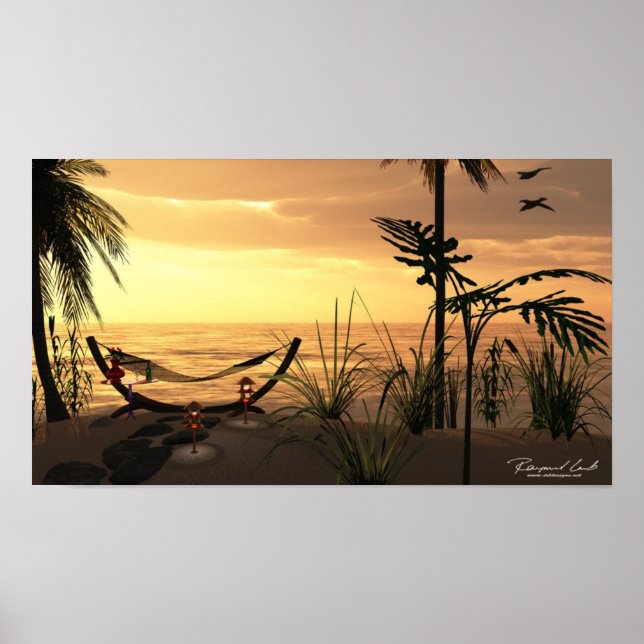 Hammock Sunset Print Poster (Vorne)