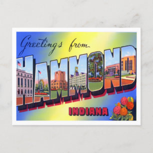 Hammond, Indiana Vintage Große Buchstaben Postkart Postkarte