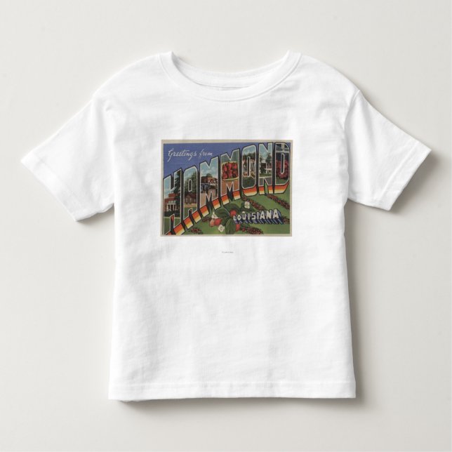 Hammond, Louisiana - große Buchstabe-Szenen Kleinkind T-shirt (Vorderseite)