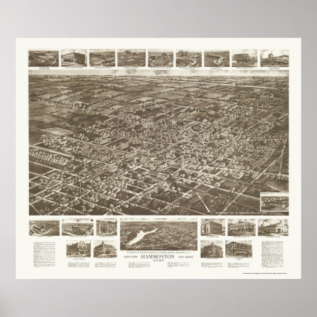 Hammonton, NJ Panoramic Map - 1926 Poster (Vorne)