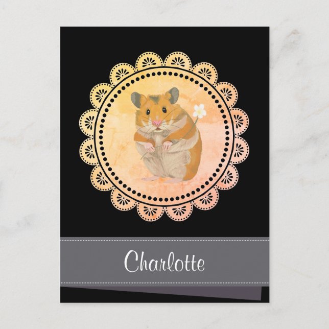 Hammy Christmas Hamster Feiertagspostkarte (Vorderseite)