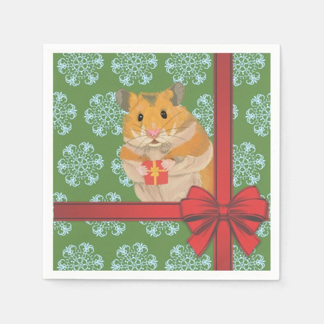 Hammy Christmas Hamster Serviette (Vorderseite)