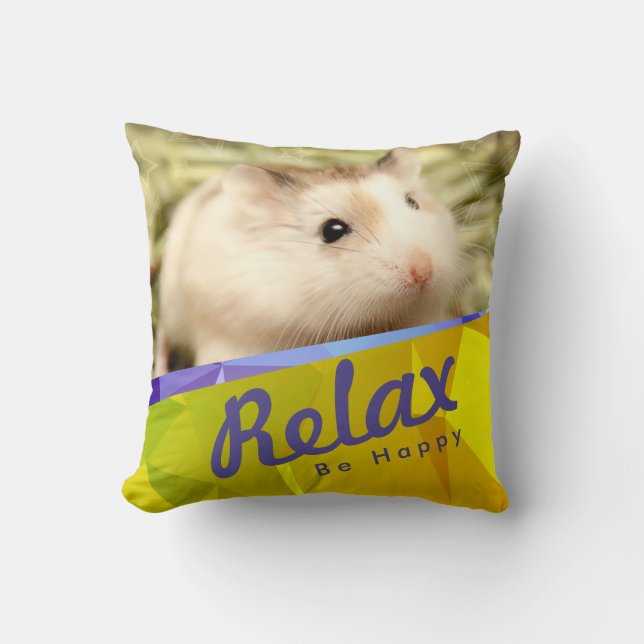 Hammyville - Geo Design des Niedlichen Hamsters Kissen (Vorderseite)