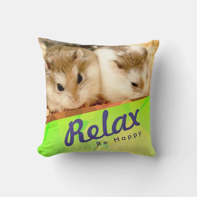 Hammyville - Geo Design des Niedlichen Hamsters Kissen (Vorderseite)