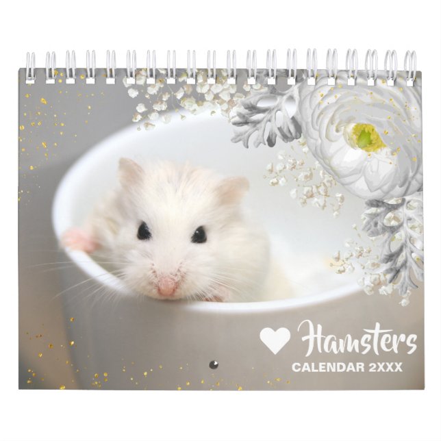 Hammyville - Motivation Niedlich Hamster mit Blume Kalender (Titelbild)