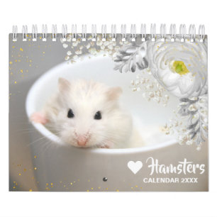 Hammyville - Motivation Niedlich Hamster mit Blume Kalender