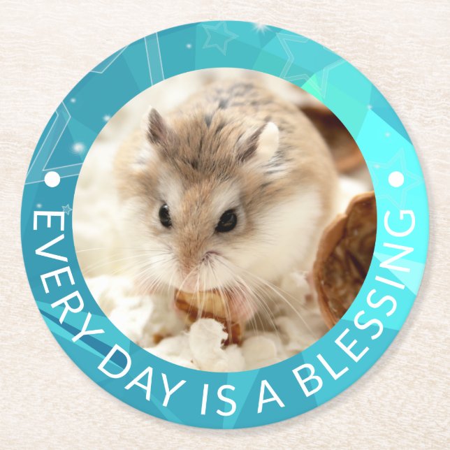 Hammyville - Niedlich Robo Hamster Runder Pappuntersetzer (Vorderseite)