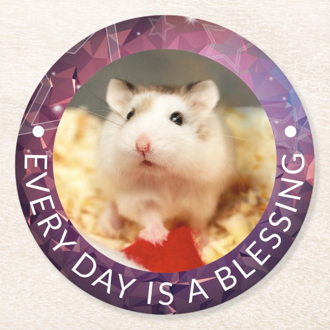 Hammyville - Niedlich Robo Hamster Runder Pappuntersetzer (Vorderseite)