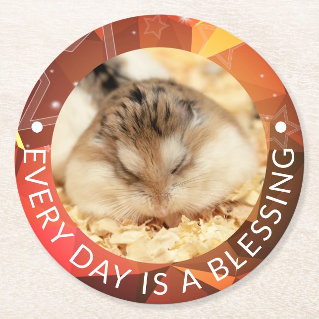 Hammyville - Niedlich Robo Hamster Runder Pappuntersetzer (Vorderseite)