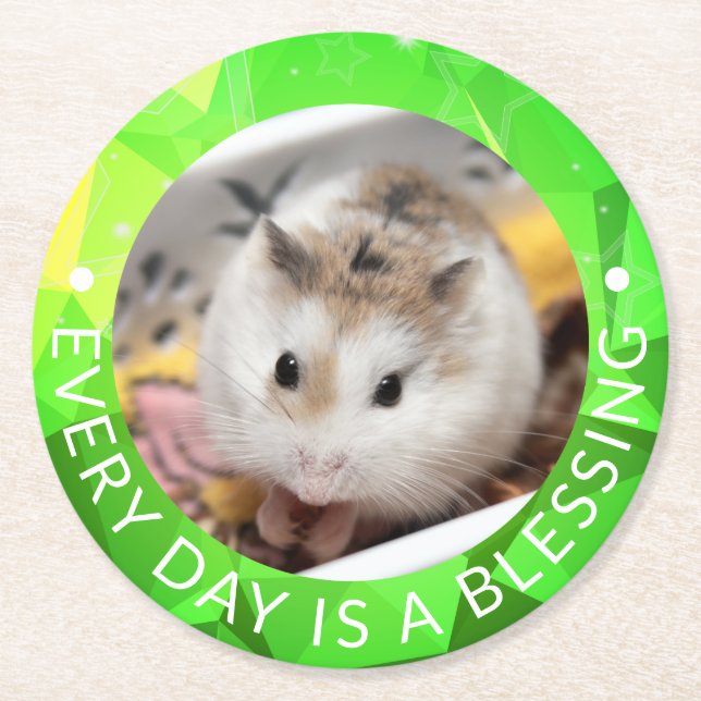 Hammyville - Niedlich Robo Hamster Runder Pappuntersetzer (Vorderseite)