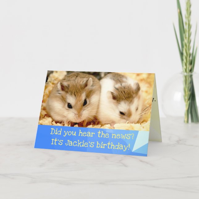 Hammyville - Niedliche Hamster Happy Birthday Card Karte (Vorderseite)