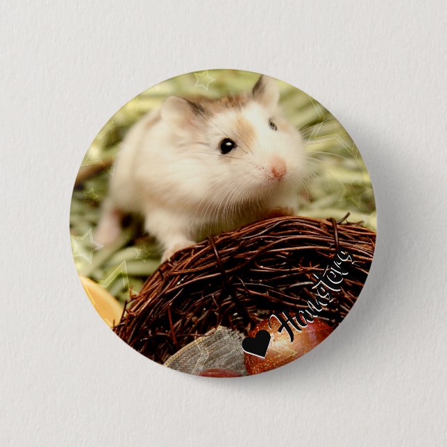 Hammyville - Niedlicher Hamster Button (Vorderseite)