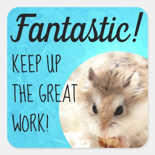 HammyVille - Niedlicher Hamster Fantastische Arbei Quadratischer Aufkleber (Vorderseite)
