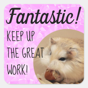 HammyVille - Niedlicher Hamster Fantastische Arbei Quadratischer Aufkleber