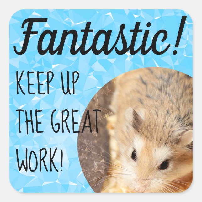 HammyVille - Niedlicher Hamster Fantastische Arbei Quadratischer Aufkleber (Vorderseite)