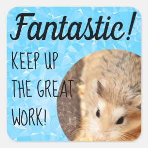 HammyVille - Niedlicher Hamster Fantastische Arbei Quadratischer Aufkleber