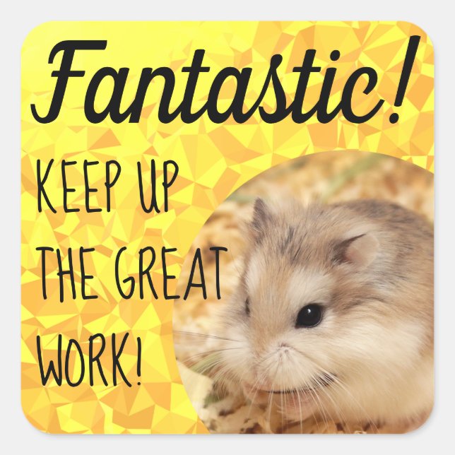 HammyVille - Niedlicher Hamster Fantastische Arbei Quadratischer Aufkleber (Vorderseite)