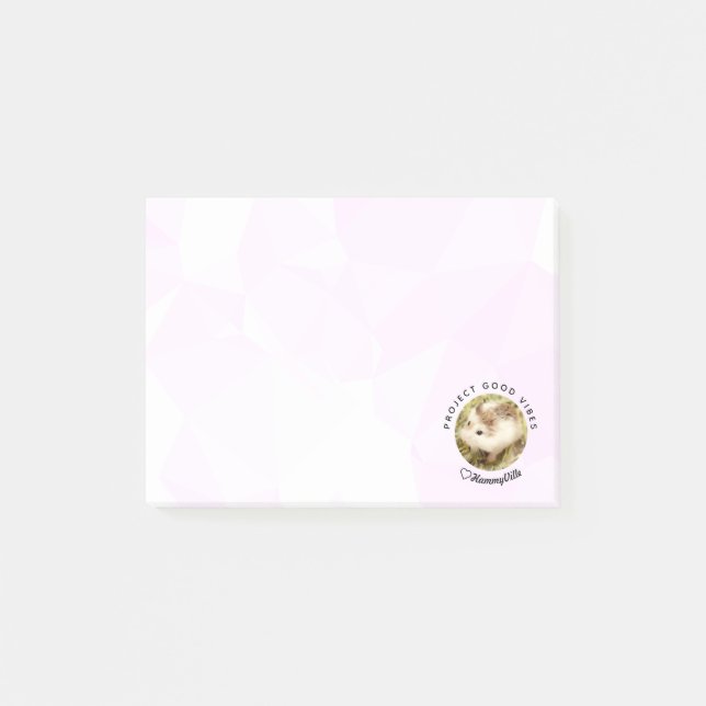 HammyVille - Niedlicher Hamster mit Motivierend Zi Post-it Klebezettel (Vorderseite)