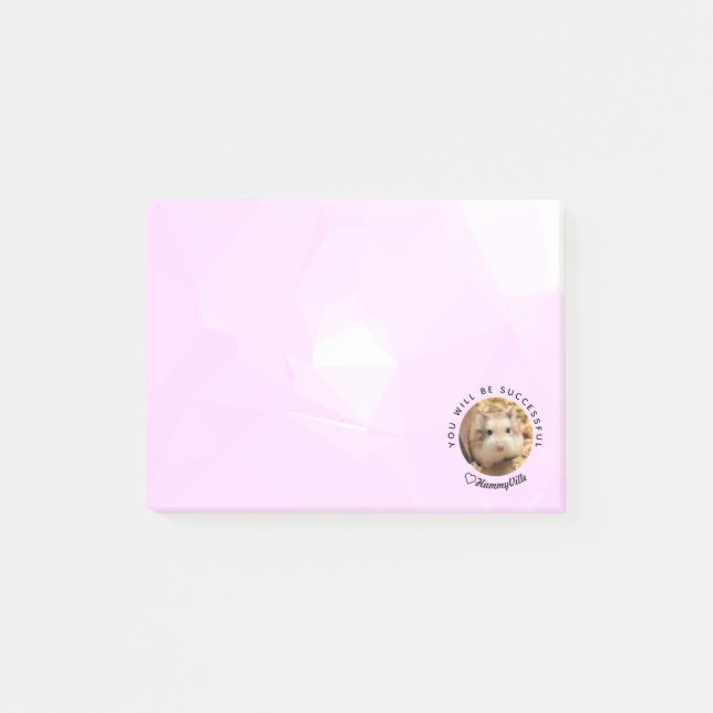 HammyVille - Niedlicher Hamster mit Motivierend Zi Post-it Klebezettel (Vorderseite)