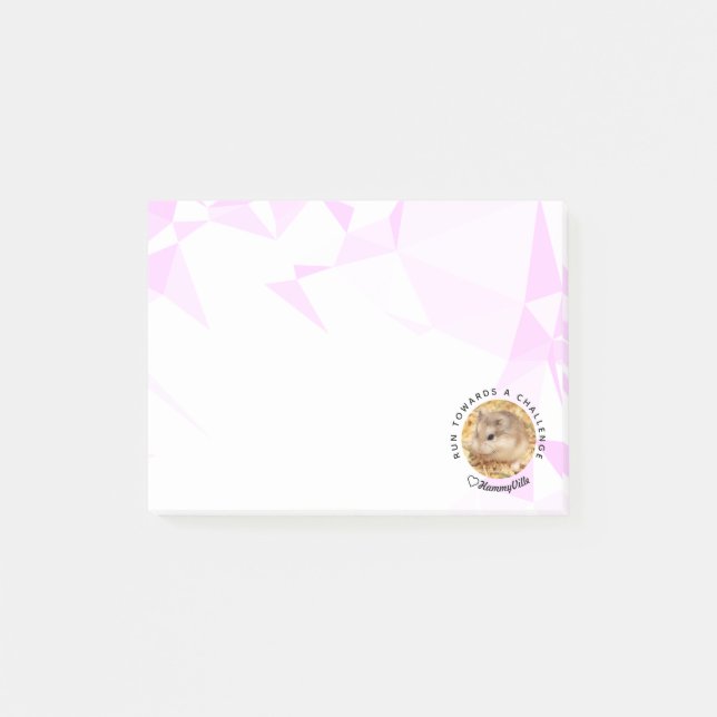 HammyVille - Niedlicher Hamster mit Motivierend Zi Post-it Klebezettel (Vorderseite)