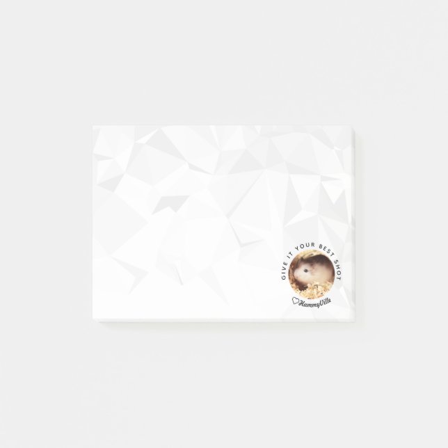 HammyVille - Niedlicher Hamster mit Motivierend Zi Post-it Klebezettel (Vorderseite)