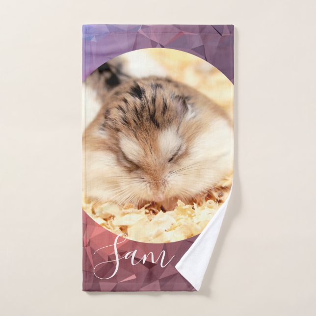 HammyVille - Niedlicher Robo Hamster - Kundenname Badhandtuch Set (Handtuch)